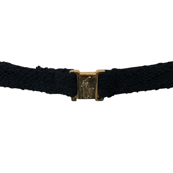 Ralph Lauren Bikini Top Womens Strapless Halter Crochet Light Padded Black Small - Picture 7 of 12